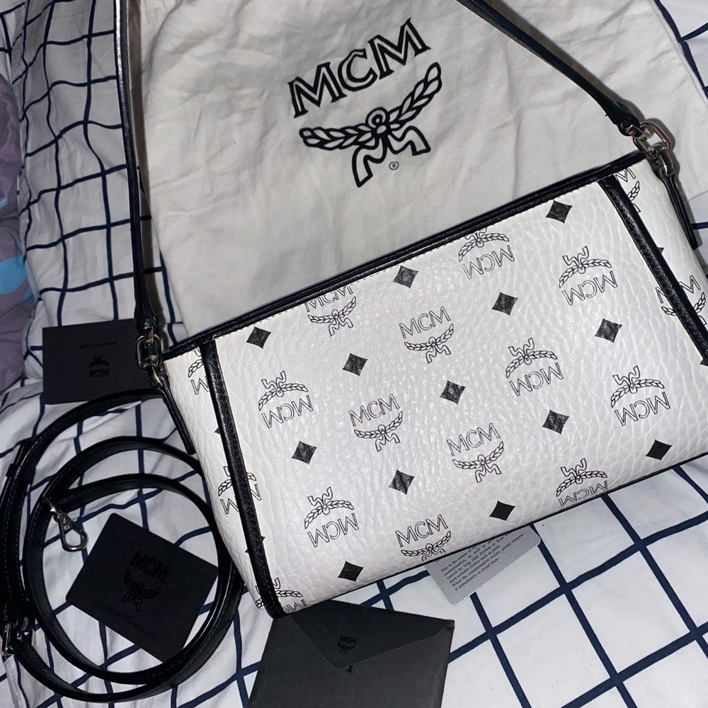 MCM Heritage Visetos Small Shoulder Crossbody Bag